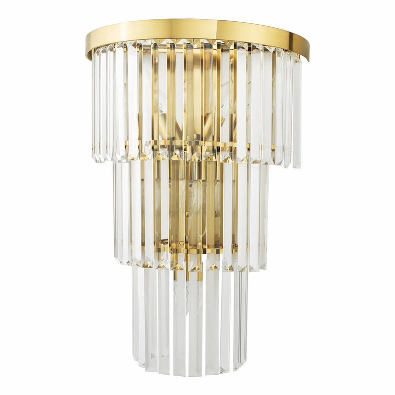 Dar Lighting Angel 6 Light Wall Light Crystal and Antique Gold • ANG3035