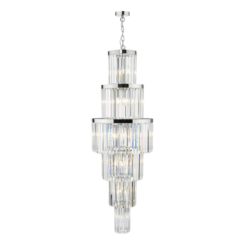 Dar Lighting Angel 28 Light Chandelier Crystal and Polished Chrome • ANG3308