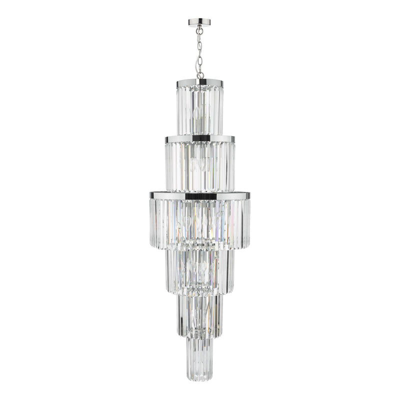Dar Lighting Angel 28 Light Chandelier Crystal and Polished Chrome • ANG3308