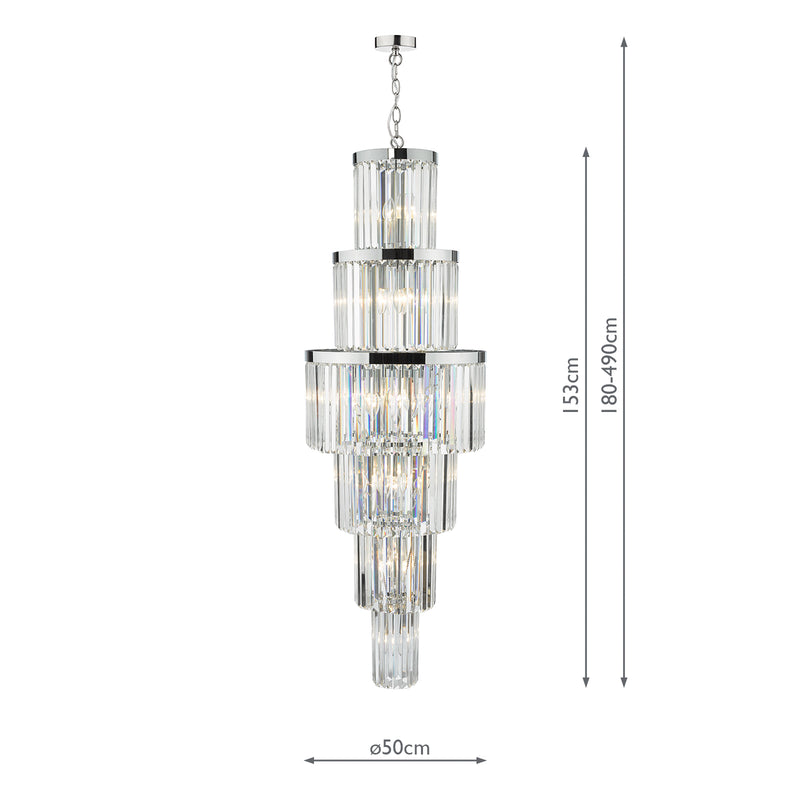 Dar Lighting Angel 28 Light Chandelier Crystal and Polished Chrome • ANG3308