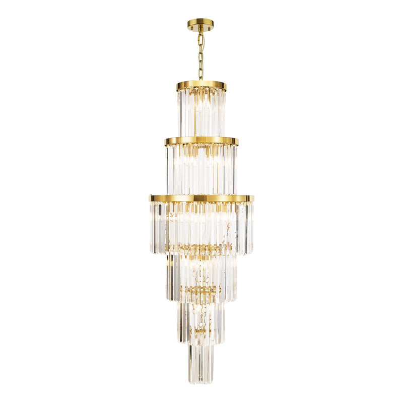 Dar Lighting Angel 28 Light Chandelier Crystal and Antique Gold • ANG3335