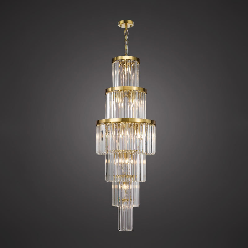 Dar Lighting Angel 28 Light Chandelier Crystal and Antique Gold • ANG3335