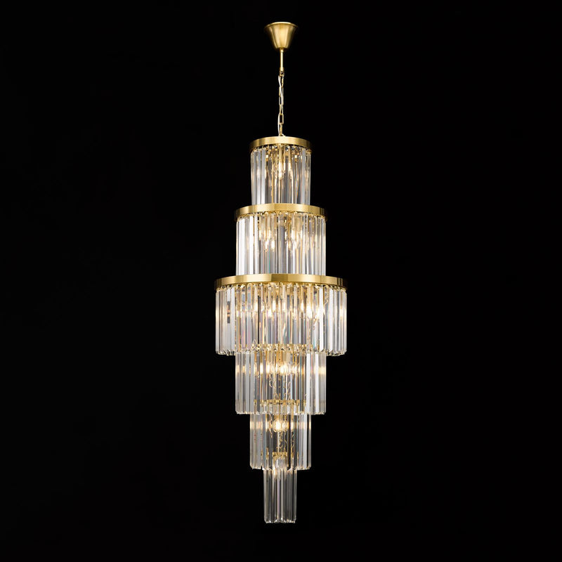 Dar Lighting Angel 28 Light Chandelier Crystal and Antique Gold • ANG3335