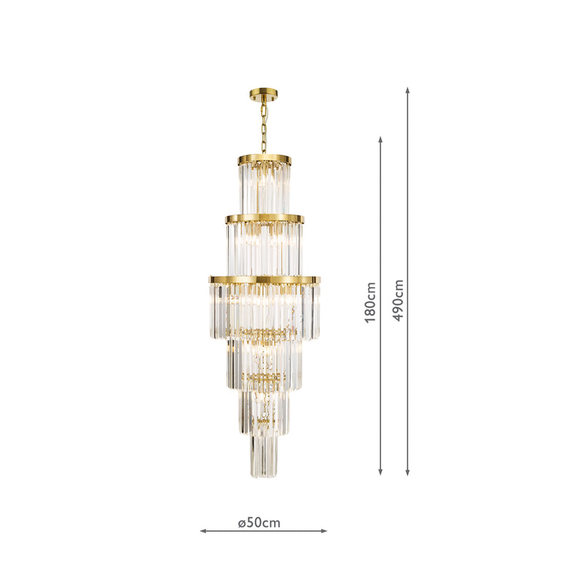 Dar Lighting Angel 28 Light Chandelier Crystal and Antique Gold • ANG3335