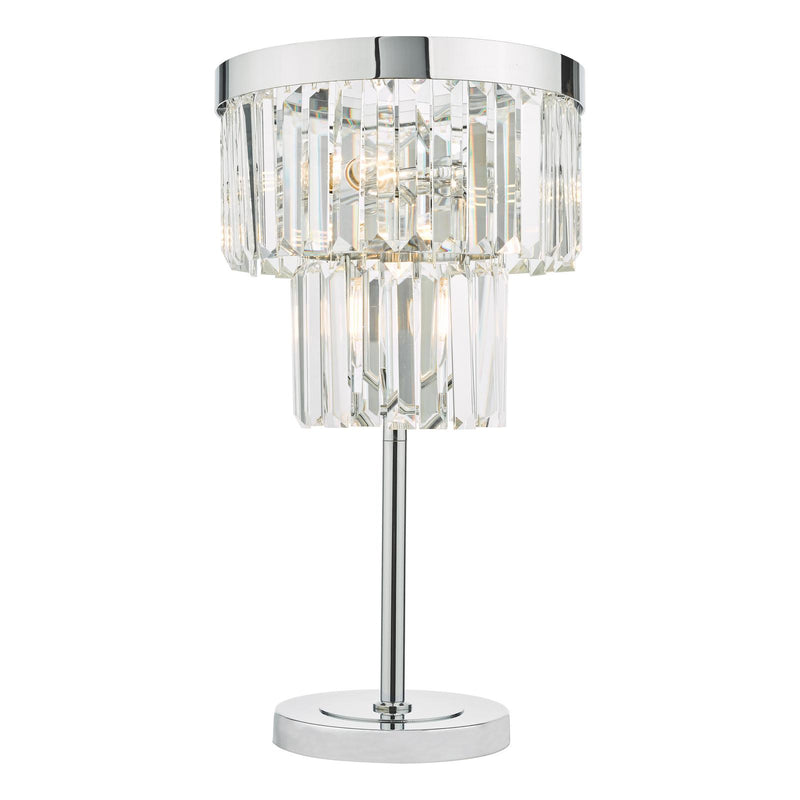 Dar Lighting Angel 4 Light Table Lamp Polished Chrome Crystal • ANG4208
