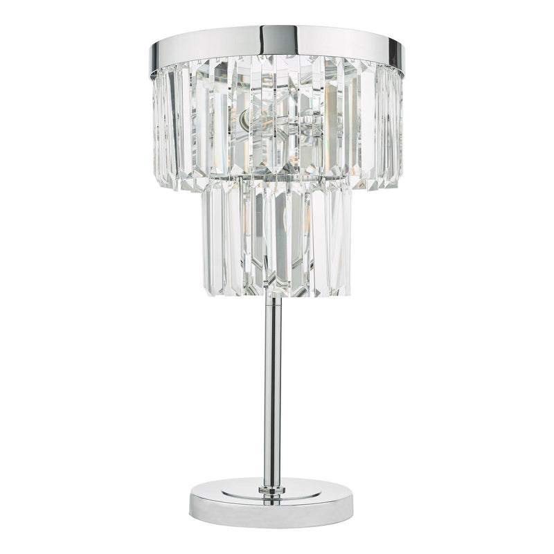 Dar Lighting Angel 4 Light Table Lamp Polished Chrome Crystal • ANG4208