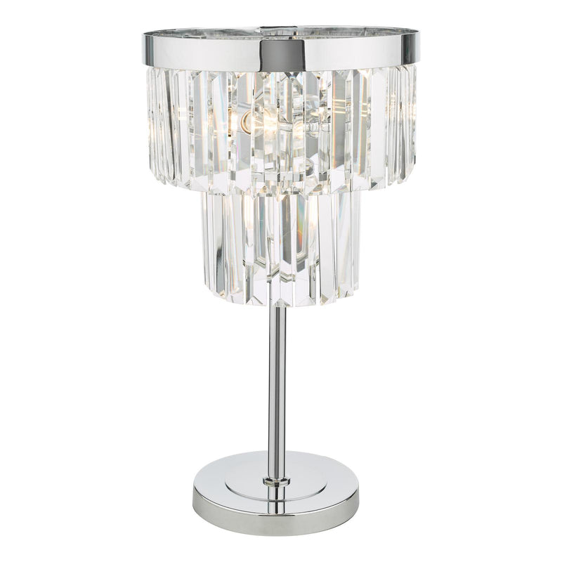 Dar Lighting Angel 4 Light Table Lamp Polished Chrome Crystal • ANG4208