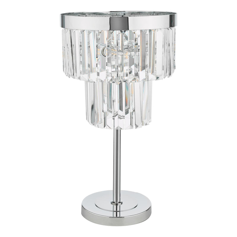 Dar Lighting Angel 4 Light Table Lamp Polished Chrome Crystal • ANG4208