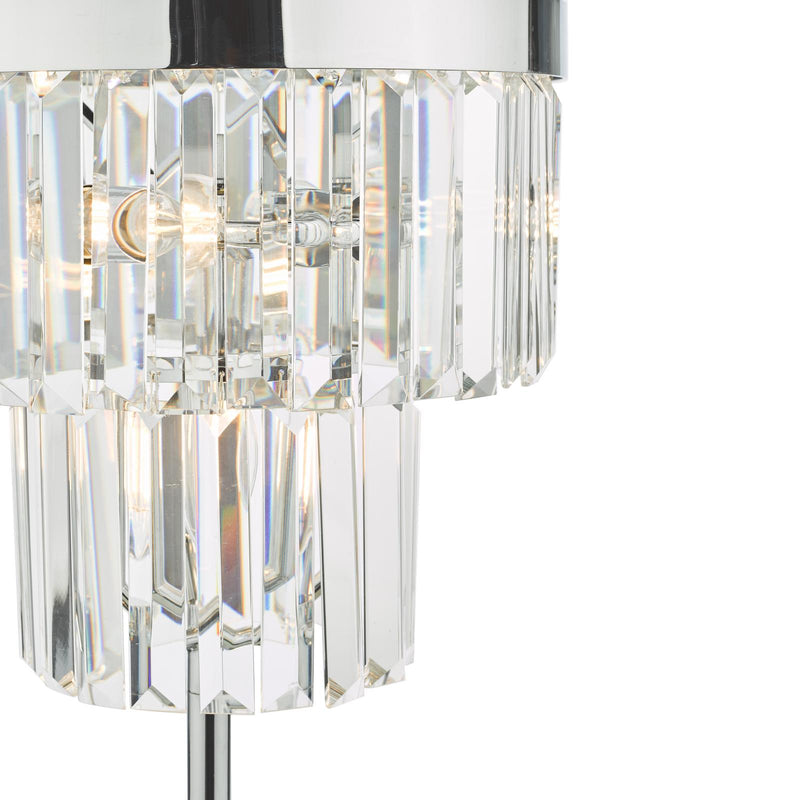 Dar Lighting Angel 4 Light Table Lamp Polished Chrome Crystal • ANG4208