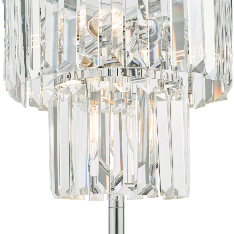 Dar Lighting Angel 4 Light Table Lamp Polished Chrome Crystal • ANG4208