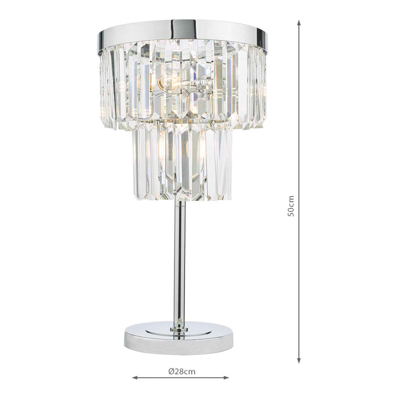 Dar Lighting Angel 4 Light Table Lamp Polished Chrome Crystal • ANG4208