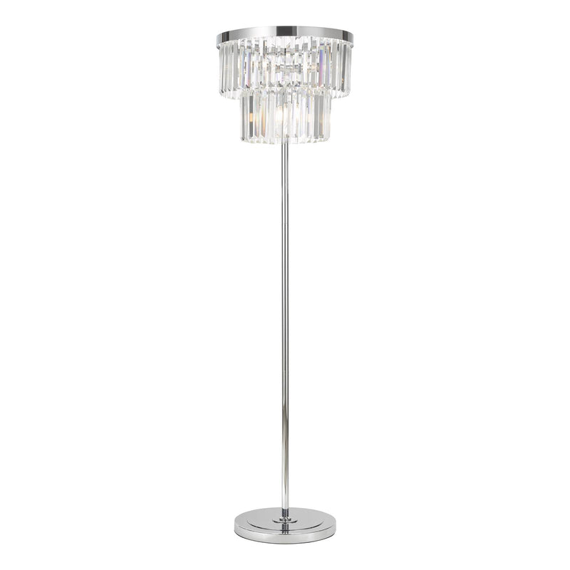Dar Lighting Angel 6 Light Floor Lamp Crystal and Polished Chrome • ANG4908