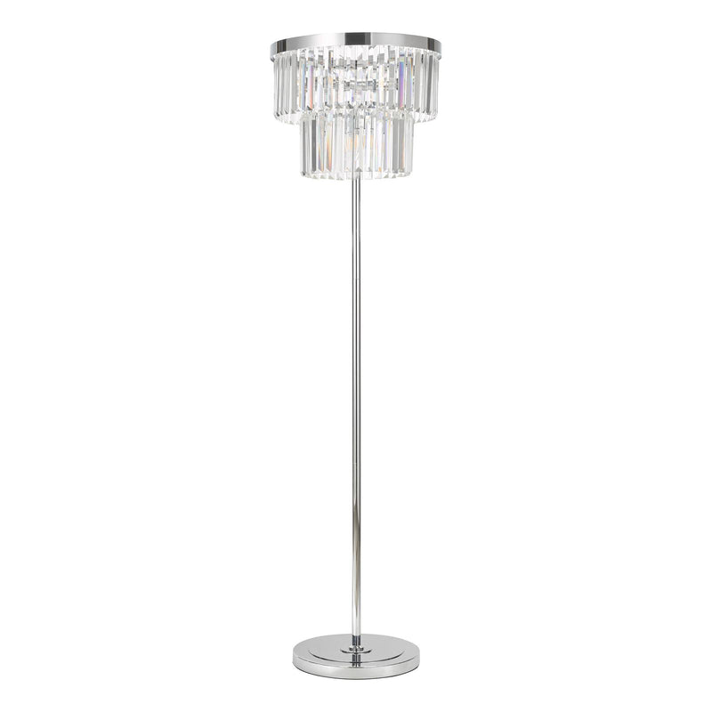 Dar Lighting Angel 6 Light Floor Lamp Crystal and Polished Chrome • ANG4908