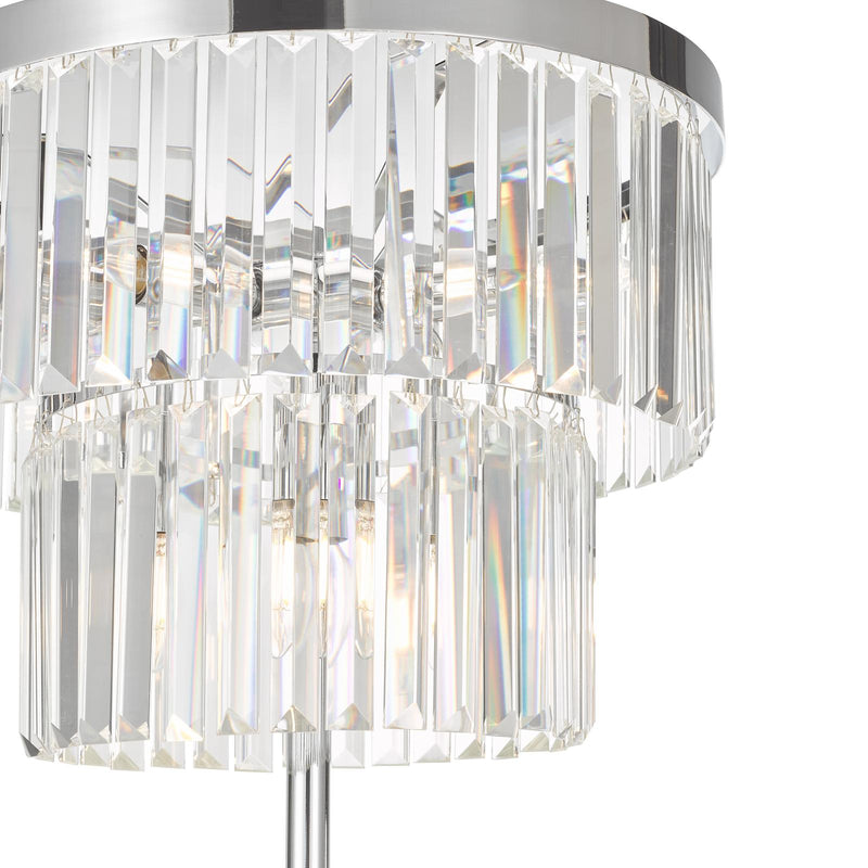 Dar Lighting Angel 6 Light Floor Lamp Crystal and Polished Chrome • ANG4908