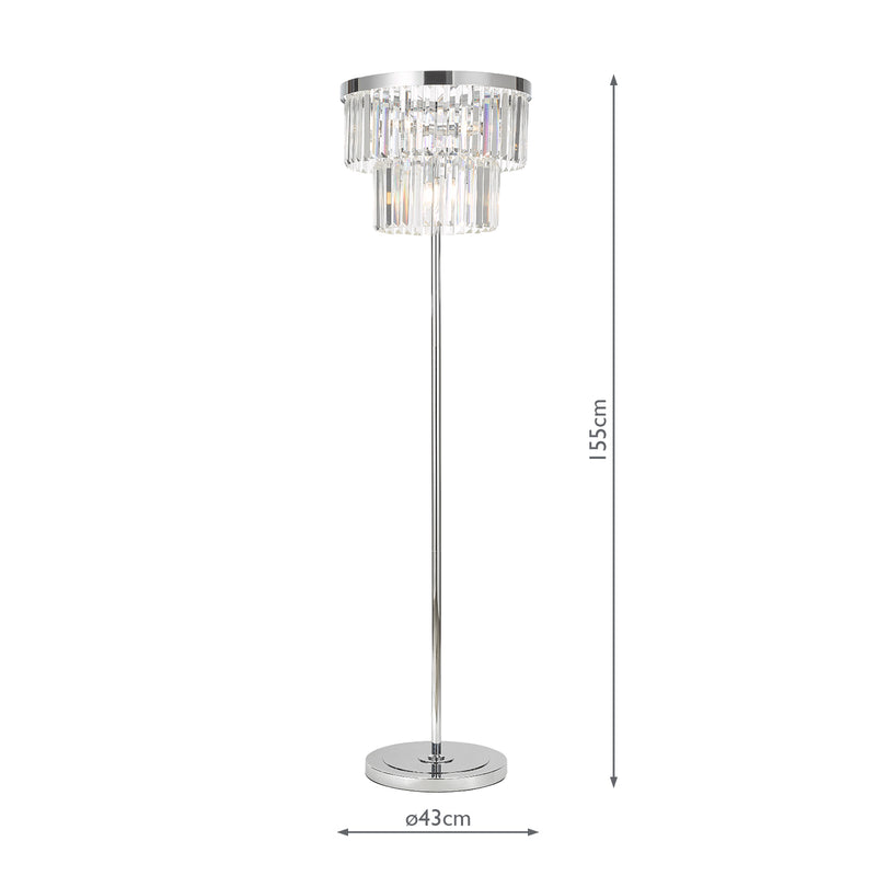Dar Lighting Angel 6 Light Floor Lamp Crystal and Polished Chrome • ANG4908