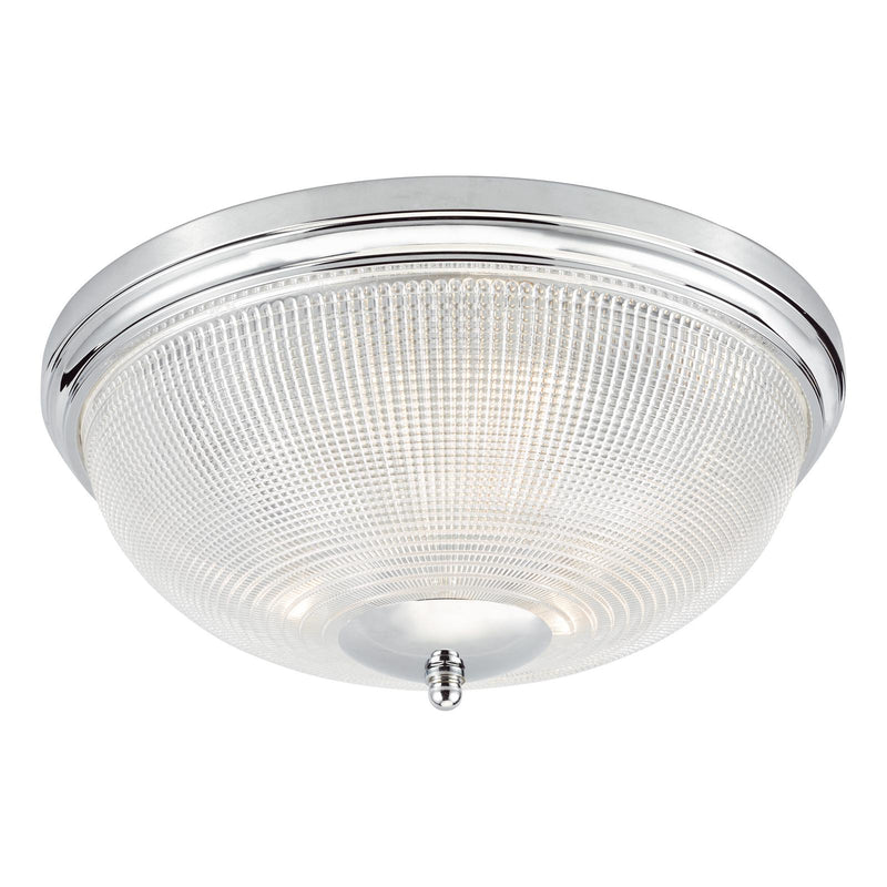 Dar Lighting Arbor Bathroom 3 Light Flush Polished Chrome & Glass IP44 • ARB5250