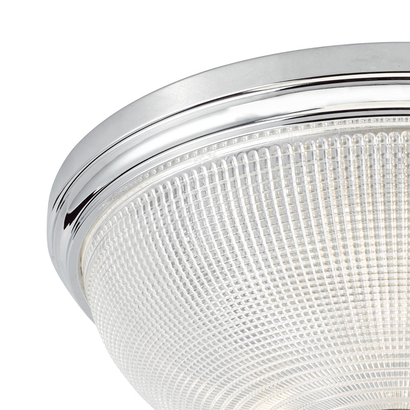 Dar Lighting Arbor Bathroom 3 Light Flush Polished Chrome & Glass IP44 • ARB5250