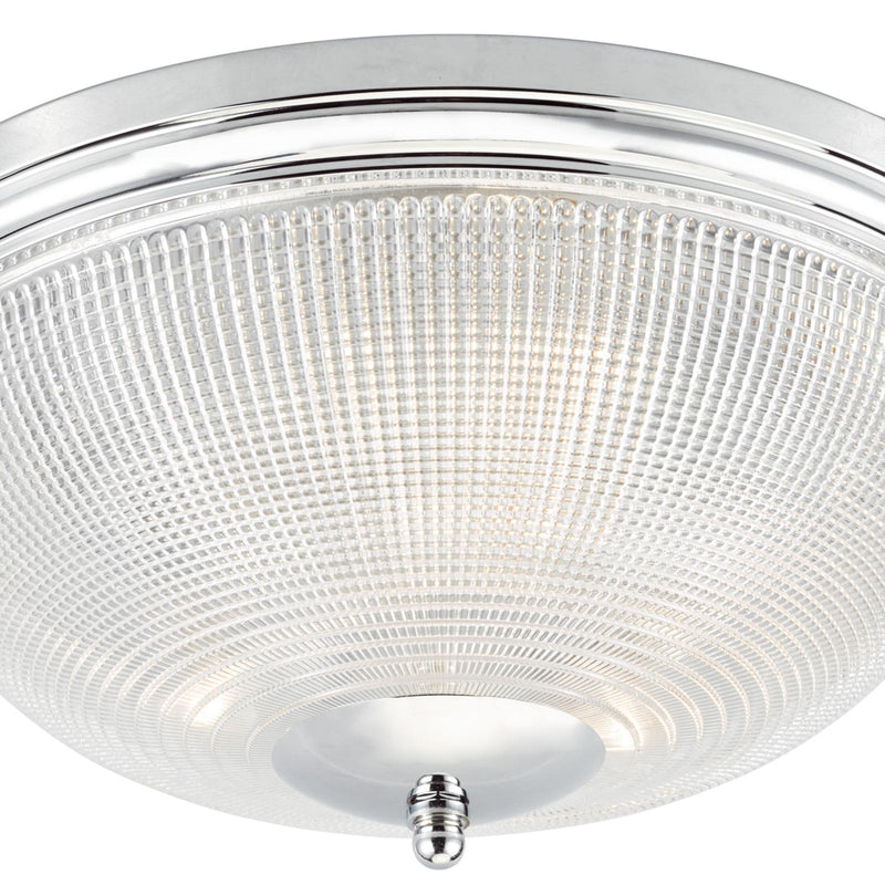 Dar Lighting Arbor Bathroom 3 Light Flush Polished Chrome & Glass IP44 • ARB5250