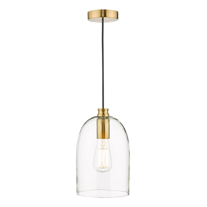 Dar Lighting Archie Pendant Satin Bronze Glass  • ARC0163