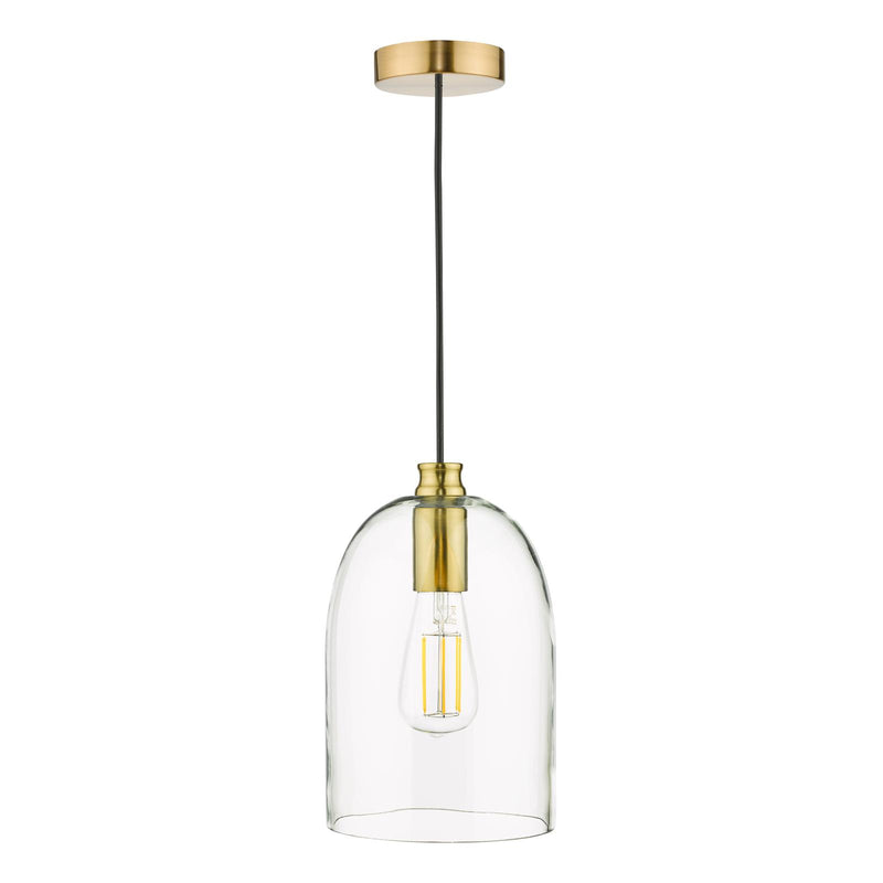Dar Lighting Archie Pendant Satin Bronze Glass  • ARC0163