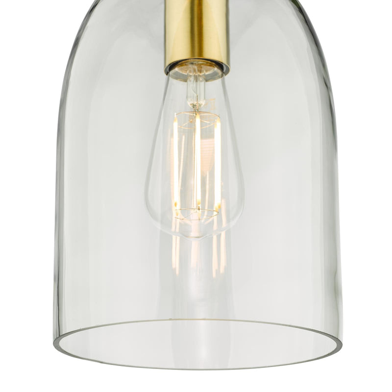Dar Lighting Archie Pendant Satin Bronze Glass  • ARC0163