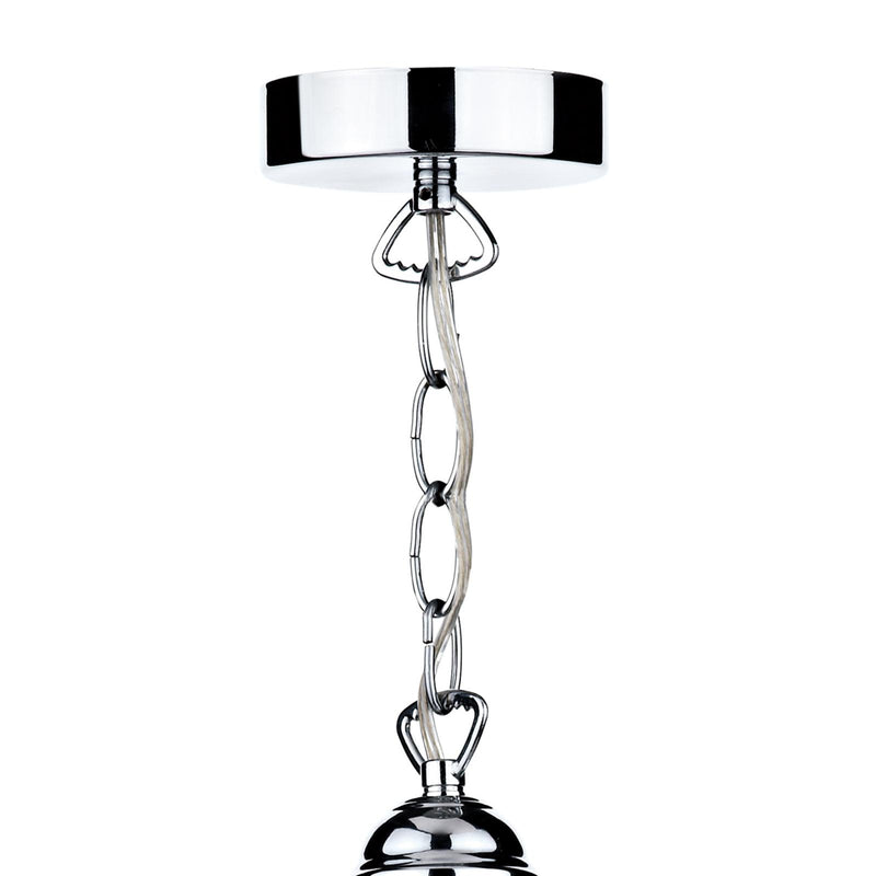 Dar Lighting Ardeche 1 Light Large Pendant Clear Glass Polished Chrome • ARD868