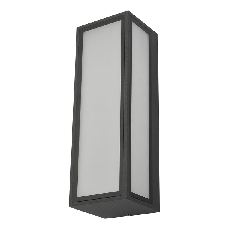 Dar Lighting Arham Outdoor Wall Light Matt Grey Frosted Glass IP65 LED • ARH2139