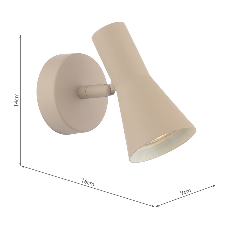 Dar Lighting Arnel Single Spotlight Satin Taupe • ARN0729