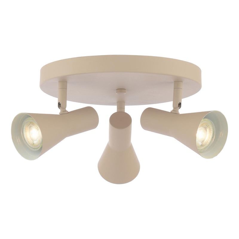 Dar Lighting Arnel 3 Light Plate Spotlight Satin Taupe • ARN7629