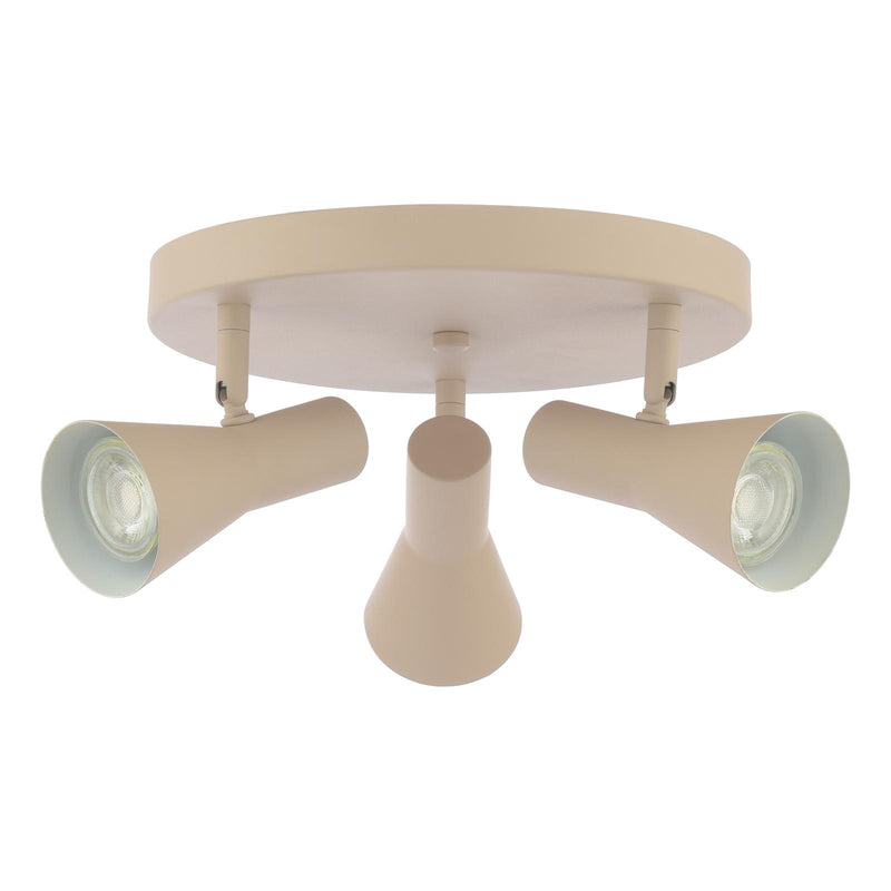 Dar Lighting Arnel 3 Light Plate Spotlight Satin Taupe • ARN7629