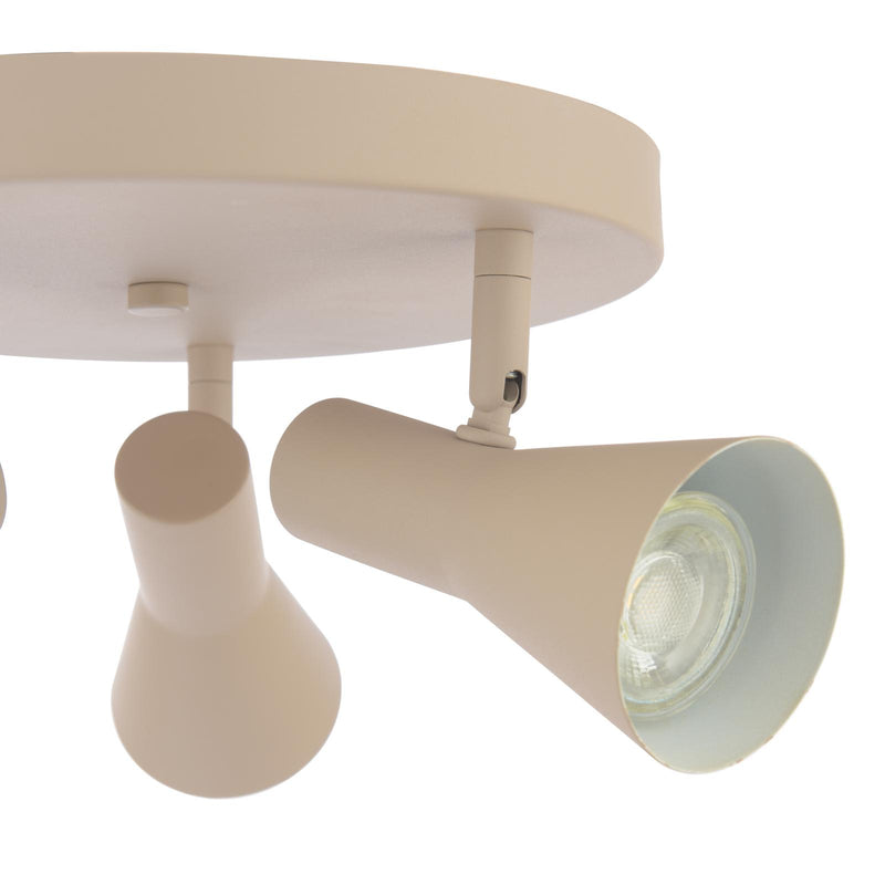 Dar Lighting Arnel 3 Light Plate Spotlight Satin Taupe • ARN7629
