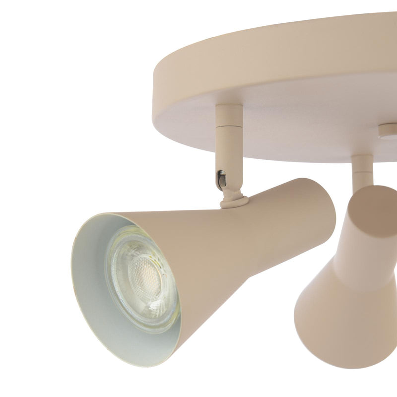 Dar Lighting Arnel 3 Light Plate Spotlight Satin Taupe • ARN7629