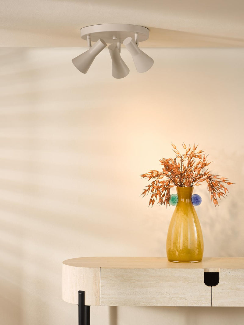 Dar Lighting Arnel 3 Light Plate Spotlight Satin Taupe • ARN7629