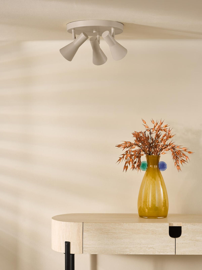 Dar Lighting Arnel 3 Light Plate Spotlight Satin Taupe • ARN7629