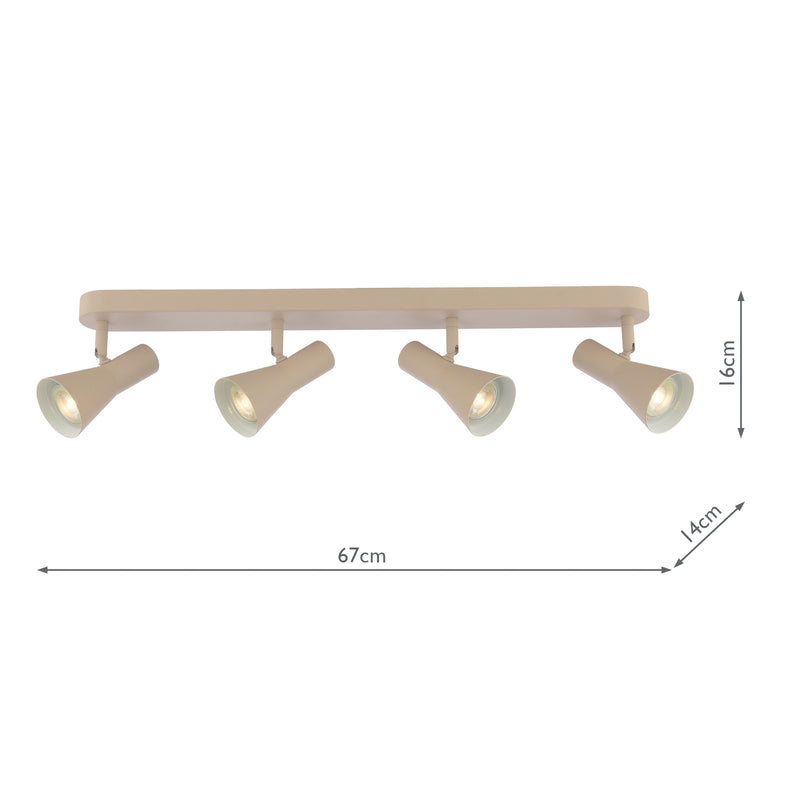Dar Lighting Arnel 4 Light Bar Spotlight Satin Taupe • ARN8429