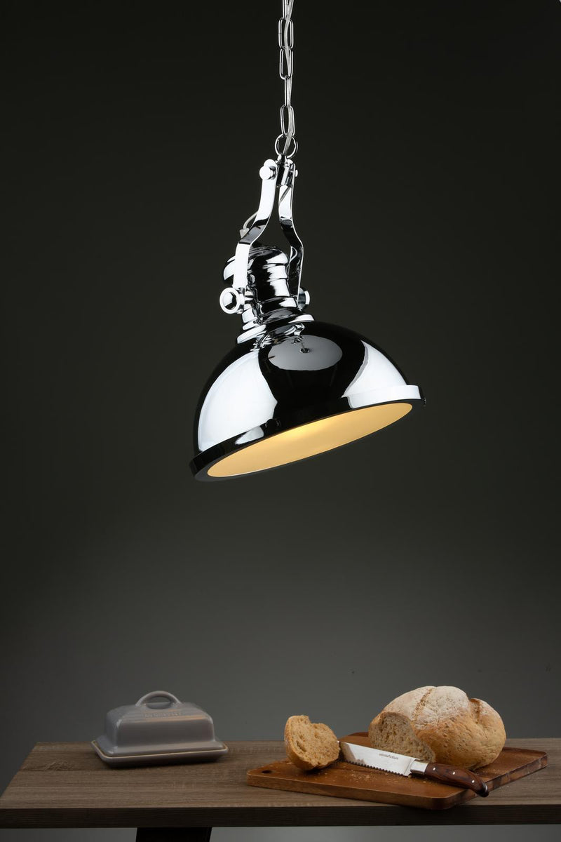 Dar Lighting Arona 1 Light Pendant Polished Chrome • ARO0138