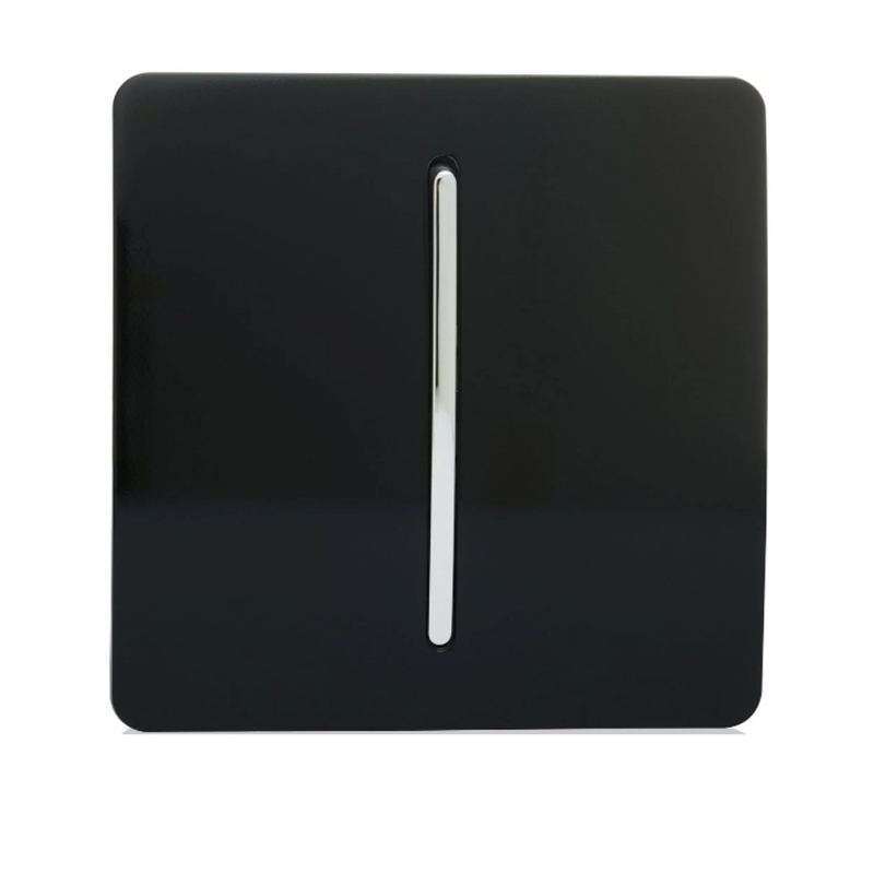 Trendi, Artistic Modern 10A Triple Pole Bathroom Fan Isolator Switch Piano Black Finish, BRITISH MADE, (25mm Back Box Required), 5yrs Warranty • ART-FIBK