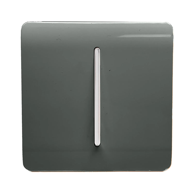 Trendi, Artistic Modern 10A Triple Pole Bathroom Fan Isolator Switch Charcoal Finish, BRITISH MADE, (25mm Back Box Required), 5yrs Warranty • ART-FICH