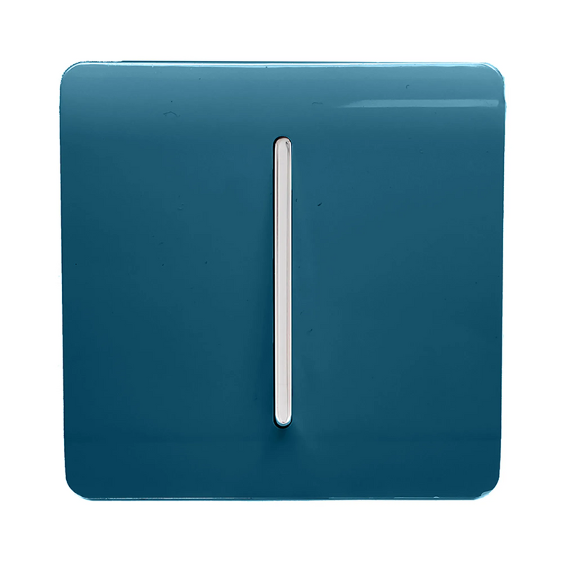 Trendi, Artistic Modern 10A Triple Pole Bathroom Fan Isolator Switch Midnight Blue Finish, BRITISH MADE, (25mm Back Box Required), 5yrs Warranty • ART-FIMD