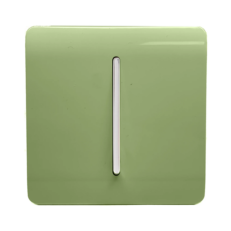 Trendi, Artistic Modern 10A Triple Pole Bathroom Fan Isolator Switch Moss Green Finish, BRITISH MADE, (25mm Back Box Required), 5yrs Warranty • ART-FIMG