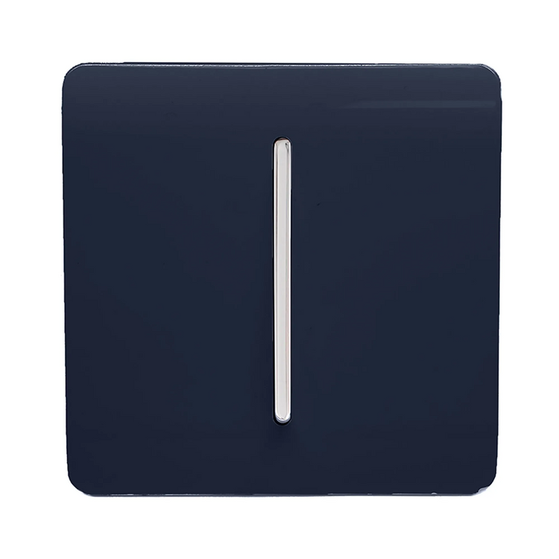 Trendi, Artistic Modern 10A Triple Pole Bathroom Fan Isolator Switch Navy Finish, BRITISH MADE, (25mm Back Box Required), 5yrs Warranty • ART-FINV