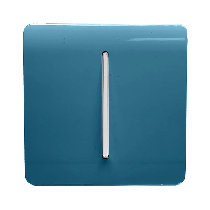 Trendi, Artistic Modern 10A Triple Pole Bathroom Fan Isolator Switch Ocean Blue Finish, BRITISH MADE, (25mm Back Box Required), 5yrs Warranty • ART-FIOB