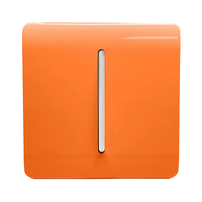 Trendi, Artistic Modern 10A Triple Pole Bathroom Fan Isolator Switch Orange Finish, BRITISH MADE, (25mm Back Box Required), 5yrs Warranty • ART-FIOR