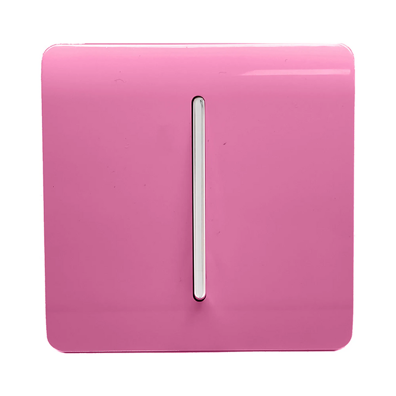 Trendi, Artistic Modern 10A Triple Pole Bathroom Fan Isolator Switch Pink Finish, BRITISH MADE, (25mm Back Box Required), 5yrs Warranty • ART-FIPI