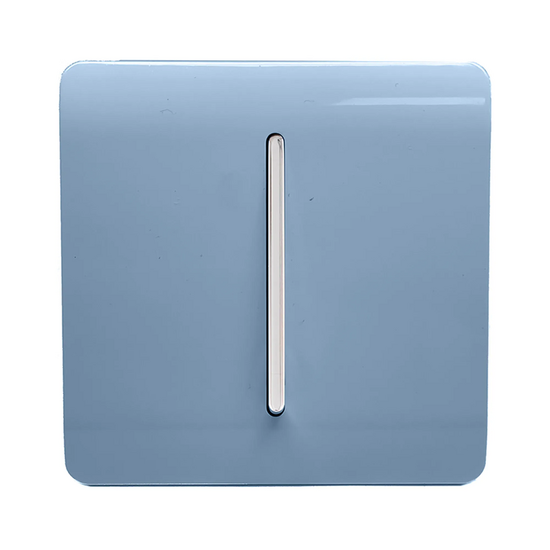 Trendi, Artistic Modern 10A Triple Pole Bathroom Fan Isolator Switch Sky Finish, BRITISH MADE, (25mm Back Box Required), 5yrs Warranty • ART-FISK