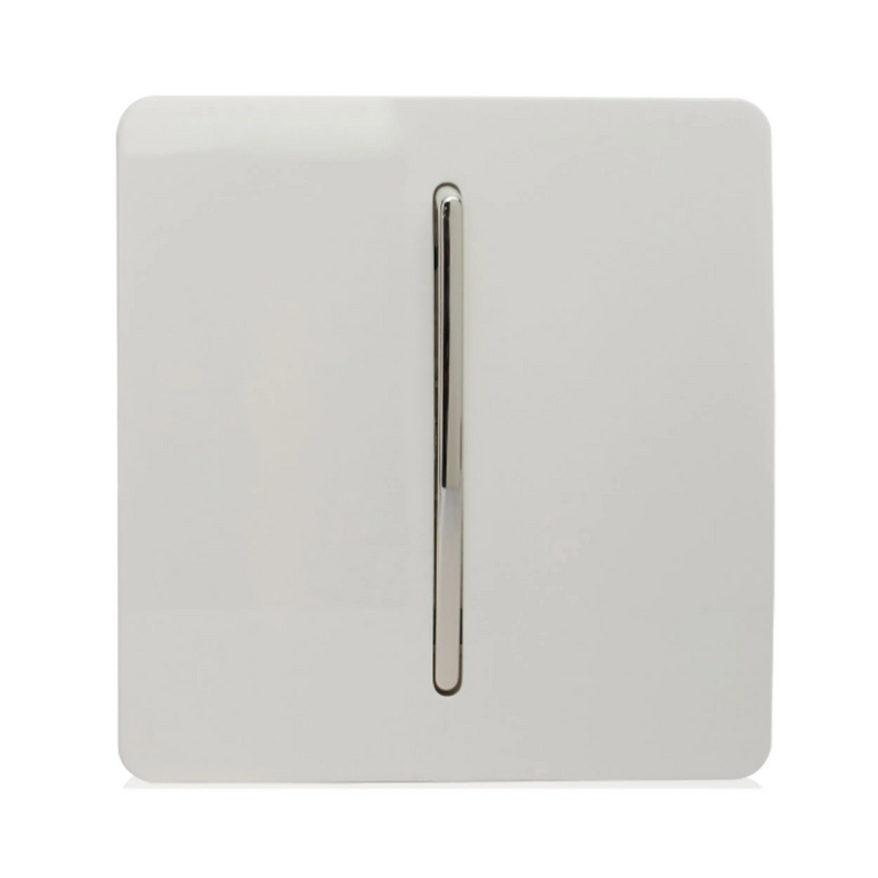 Trendi, Artistic Modern 10A Triple Pole Bathroom Fan Isolator Switch Ice White Finish, BRITISH MADE, (25mm Back Box Required), 5yrs Warranty • ART-FIWH
