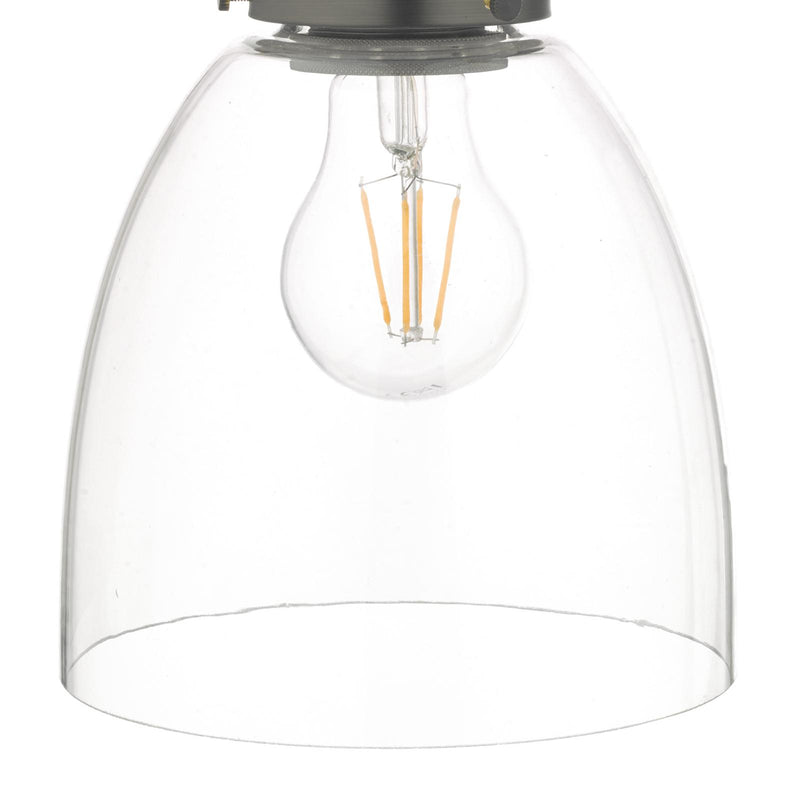Dar Lighting Arvin Industrial Wall Light Antique Chrome with Clear Glass Shade • ARV0761