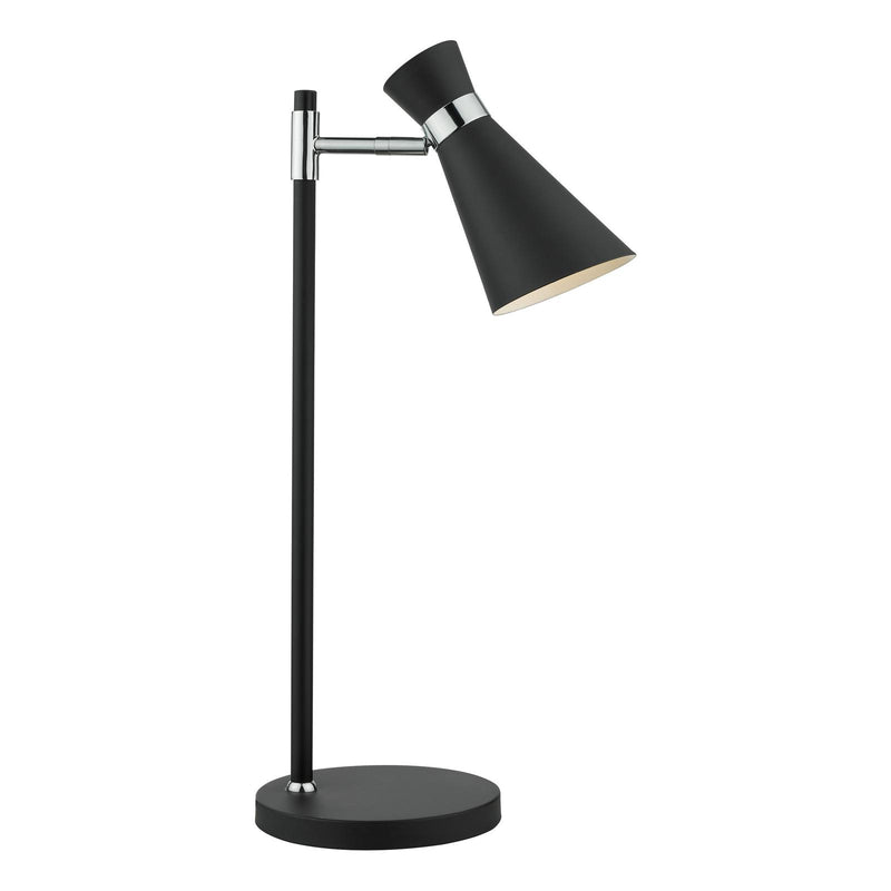 Dar Lighting Ashworth Table Lamp Matt Black & Polished Chrome • ASH4122