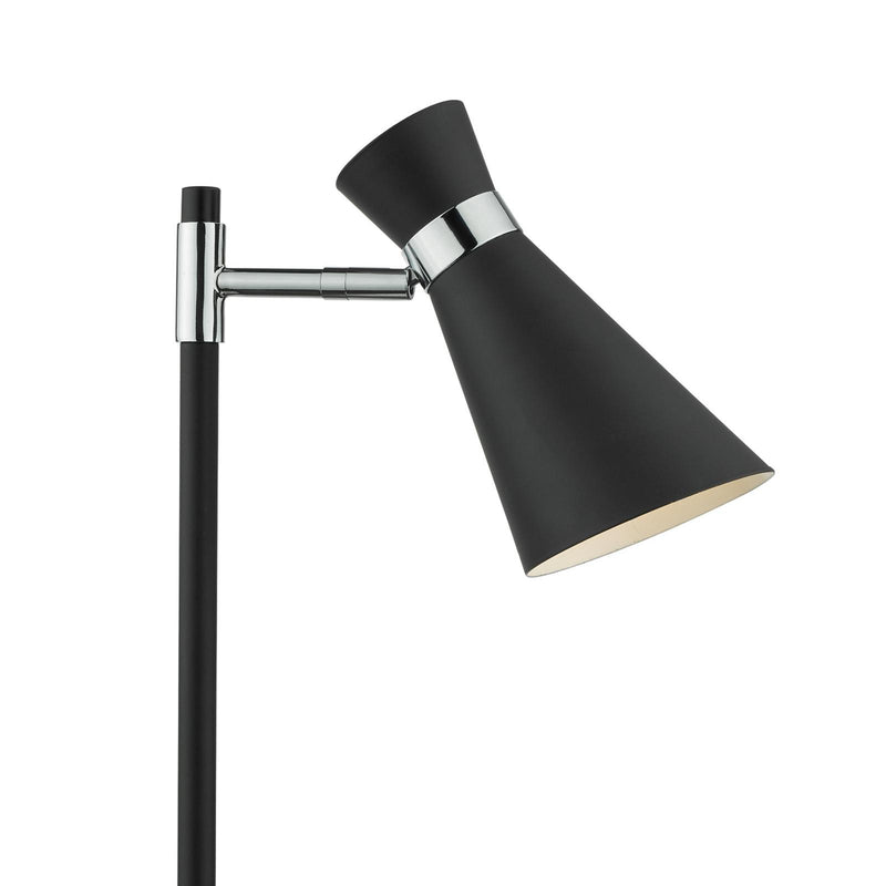 Dar Lighting Ashworth Table Lamp Matt Black & Polished Chrome • ASH4122