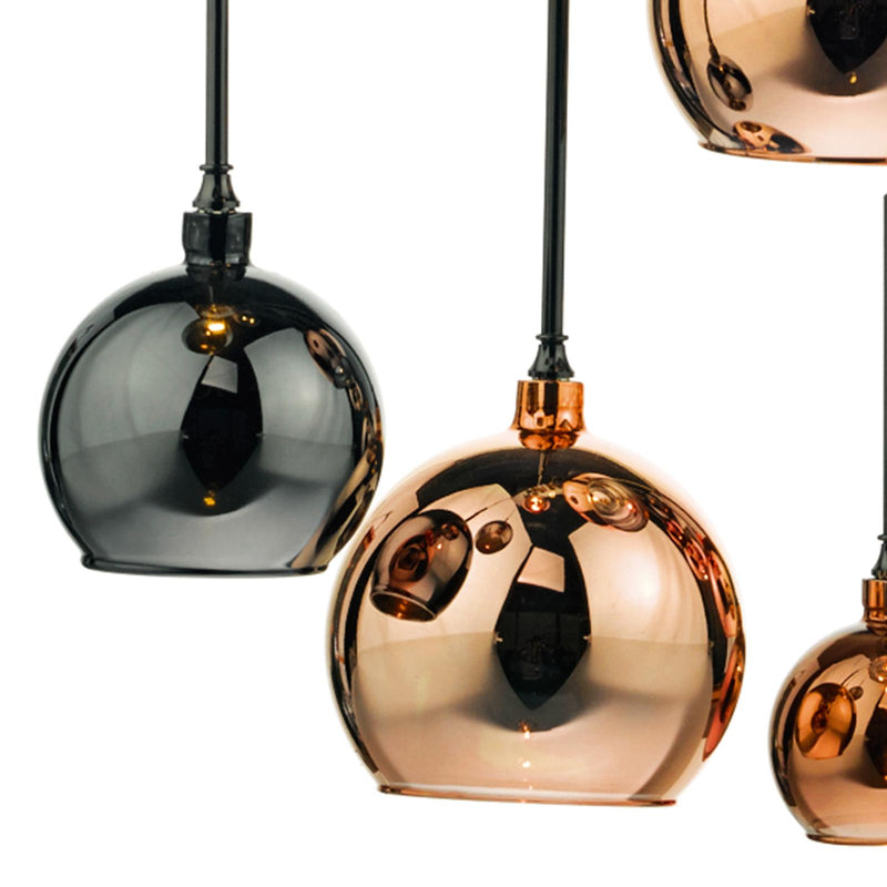 Dar Lighting Aurelia 15 Light Bar Pendant Black Chrome & Copper/Bronze Glass • AUR6264